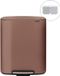 Brabantia Bo Poubelle - 2 x 30 litre - Tri sélectif - Satin Taupe
