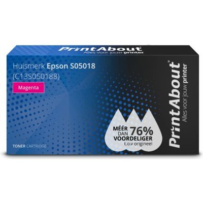 PrintAbout Huismerk Epson S050188 Compatible Toner - Magenta