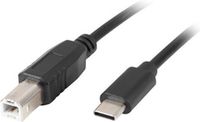 Lanberg USB-C naar USB-B 2.0 kabel 1.8m zwart