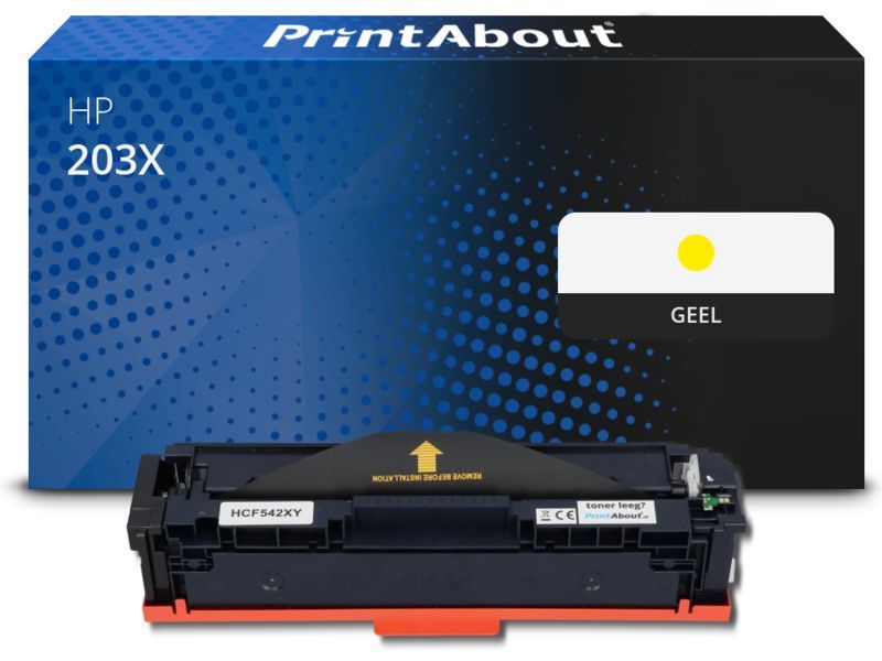 PrintAbout Toner 203X (CF542X) Geel Hoge capaciteit geschikt voor HP
