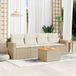 Maison Exclusive - Ensemble de meubles de jardin 5 pièces avec canapé et coussins, beige, en polyrotin