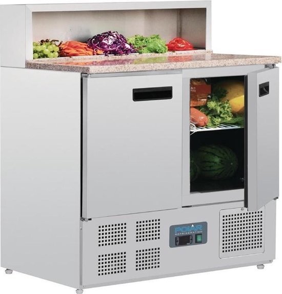 Polar Pizzawerkbank met marmer 90 x 70 x 110 cm