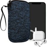 kwmobile Telefoontasje Universeel Geschikt voor L - 6,5" Smartphones - 16,5 x 8,9 cm - Hoesje met Rits en Polslusje - Deep Ocean / Zwart