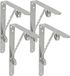 AMIG Plankdrager/steun/beugel Decoratief - 4x - metaal - zilvergrijs - H200 x B150 mm - Tot 110 kg