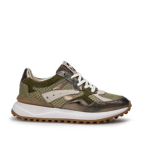 Floris van Bommel Noppi 46.00 leren sneakers donker groen
