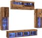 vidaXL Tv-meubelset - 6 stuks - Oud hout - Bewerkt hout