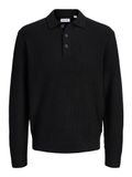 JACK & JONES Gebreide polo Lange mouw Zwart XXL