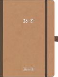 Schülerkalender FACT!plus Schülerkalender 2026/2027 "Pressspan braun" | A5, Karton