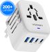 Voomy Wereldstekker Universeel - 200+ Landen Reisstekker - 2 USB-C & 2 USB-A - Wit