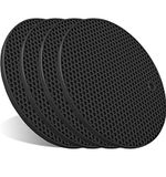 4 stuks onderzetters voor hete potten en pannen, keuken hittebestendige siliconen onderzetter, extra dik, groot, antislip (zwart)