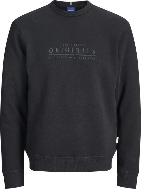 JACK & JONES PLUS SIZE JACK&JONES JORCATSKILLS MINIMAL SWEAT CREW NE PLS Jongens Sweater Zwart Katoen 4XL