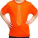 Bellatio Decorations Verkleed t-shirt voor kinderen - glitter stropdas - oranje - 110/116