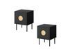 Lot de 2 tables de chevet aspect chêne noir mat