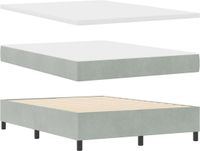 vidaXL Boxspringbed met matras, lichtgrijs, 160 x 200 cm, fluweel