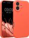 kwmobile hoesje geschikt voor Apple iPhone 17 - TPU backcover met siliconen coating - Smartphone case in levendig koraal