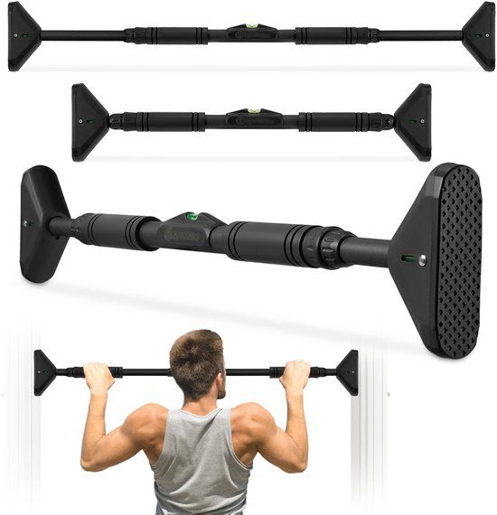 HyperMotion Optrekstang voor Deurkozijn 70-100 cm - Pull Up Bar voor Deur zonder Boren - Max. 200 kg - Krachttraining Thuis - Verstelbare Optrek Stang - Home Gym
