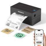 MUNBYN Imprimante d'étiquettes d'expédition Bluetooth, Imprimante thermique sans fil 4x6 pour colis et petites entreprises à domicile, Compatible avec iPhone, Android, Mac, Windows, Colissimo et UPS, Noir