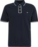 WE Fashion Heren regular fit polo met structuur en embroidery