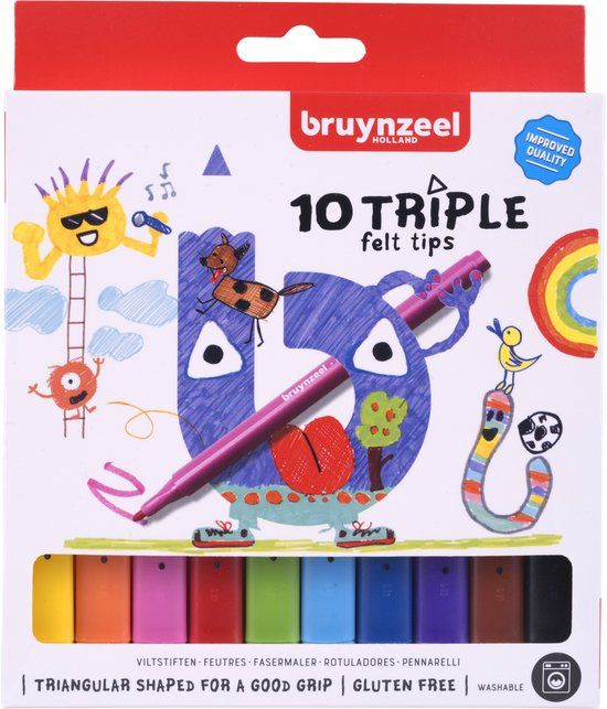 Bruynzeel Kids Triple viltstiften set 10