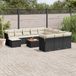 Maison Exclusive - Ensemble de jardin, composé de 13 pièces, avec coussins, noir, en polyrotin