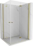 Mexen Mist-F Duo cabine de douche pliable droite 90 x 100 cm, transparent, or