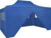 Tente pliante pop-up avec 4 parois latérales 3x4,5 m bleu