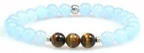 Heaven Eleven Heren Armband Natuursteen Aquamarijn Tijgeroog 21cm