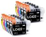 Brother 10 cartouches de couleur, compatible avec Brother MFC-J5740DW (LC422)