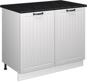 Vicco Wastafelkast Fame-Line, Wit Landhuis/Wit, 100 cm, WB Antraciet