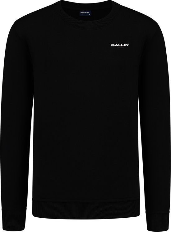 Ballin Amsterdam Jongens Regular fit Sweater met Lange Mouw en Ronde Hals - Zwart - Maat 128