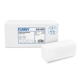 Funny Papieren handdoeken 2-laags, ZZ/V-vouw, 24 x 21 cm, hoogwitte handdoeken, MINI Pack 2000 vel, AG-053