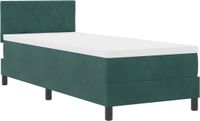 vidaXL Boxspringbed met hoofdeinde, donkergroen, 80 x 200 cm, fluweel