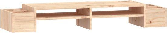 vidaXL Monitorstandaard 100x27,5x15 cm massief grenenhout