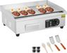 VEVOR Grill électrique commercial, plaque chauffante semi-lisse de comptoir 3200W, température réglable de 50-300°C, 54 x 30 x 1cm, plaque de cuisson en acier inoxydable avec 2 pelles et 2 brosses