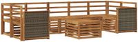 vidaXL - Bank loungeset - 7 zitplekken - Naturel - Massief Acacia Hout