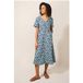 White Stuff Ivy Linen Midi Dress Blue Print Taille: 24 REGULAR