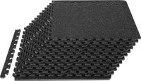 VEVOR Tapis de sol en mousse EVA Ensemble de sols de gym 24" X 24" Noir et Gris Lot de 12 Dalles de puzzle emboîtables antidérapantes Ensemble de sols de protection pour la maison, l'entraînement, le garage