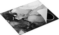 Chefcare Inductie Beschermer Abstracte Kunst - Zwart Wit - 65x55 cm - Inductie Mat