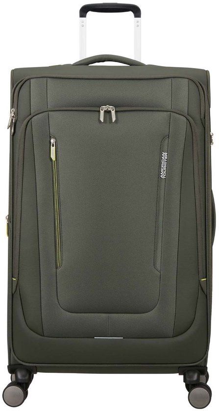 American Tourister Wanderlite Spinner Exp. TSA Dark Khaki groen 80cm