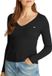 Tommy Hilfiger Slim Essential Rib V-neck Longsleeve Shirt Dames - Maat XS - Zwart