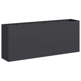 VidaXL Plantenbak Staal Zwart 200x40x80 cm