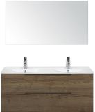 BES LED Seville Badmeubelset 120 cm - 2 Laden Tabacco Edge - Dubbele Wastafel met Spiegel