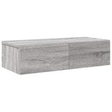 VidaXL Wandschap met lades 80x33x17 cm bewerkt hout grijs sonoma eiken