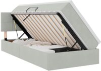 vidaXL LED Opbergbed met Matras Lichtgrijs 90 x 200 cm Fluweel