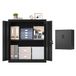 SONGMICS Armoire de classement en métal, armoire de rangement, armoire de bureau, verrouillable, avec 2 portes, acier, 80 x 40 x 90 cm, étagère réglable, noir mat OMC019BD01
