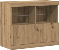 vidaXL LED Dressoir Bruin Bewerkt Hout
