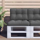 vidaXL Palletkussens 2 st stof antracietkleurig