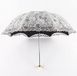 Unyqoos® Opvouwbare parasol met kantrand en 3D-bloemenborduurwerk