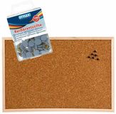 Merkloos / Sans marque Stylex Prikbord 58 x 39 cm met 100 witte platte punaises
