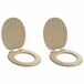 vidaXL Toiletbril 2 stuks Lichte Bamboe Kleur 44 x 38 cm Bewerkt Hout